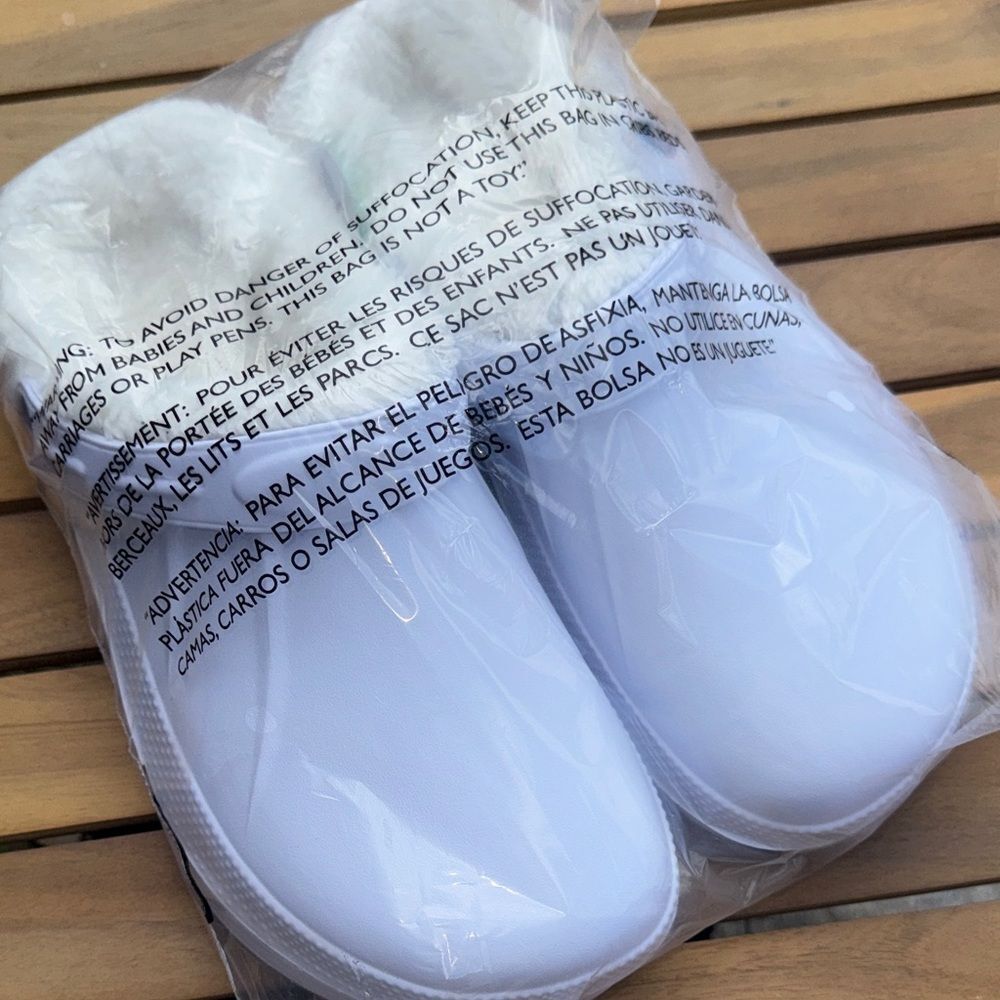 🔥Men's White Fur-Lined Shoes Sz 10 New